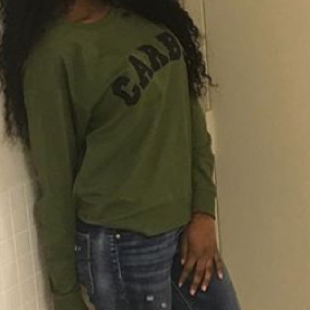 “CARBS” Olive green long sleeve